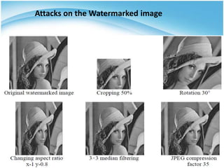 29
Attacks on the Watermarked image
 