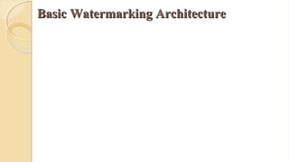 Basic Watermarking ArchitectureBasic Watermarking Architecture
 