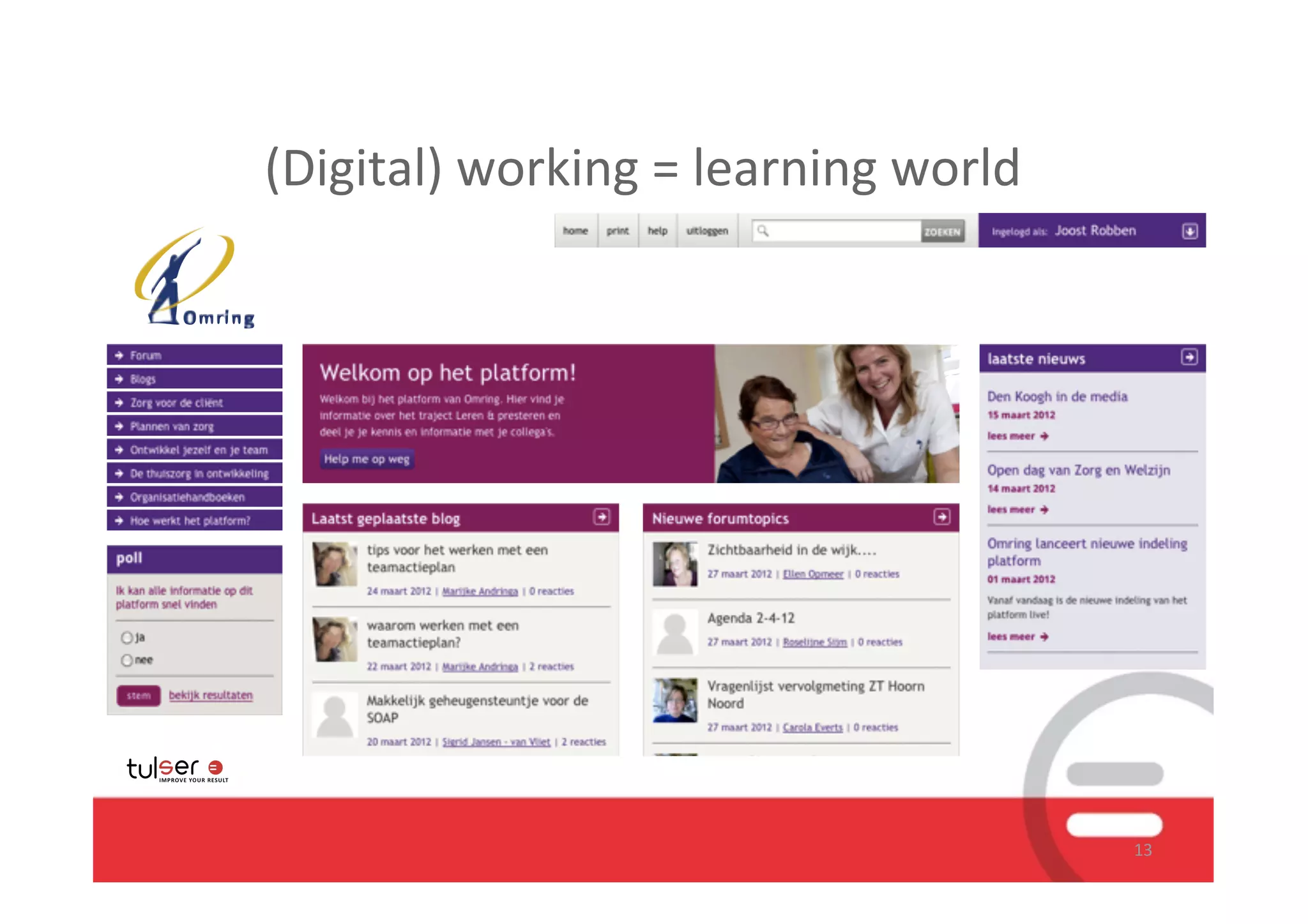 (Digital)	
  working	
  =	
  learning	
  world




                                                 13
 
