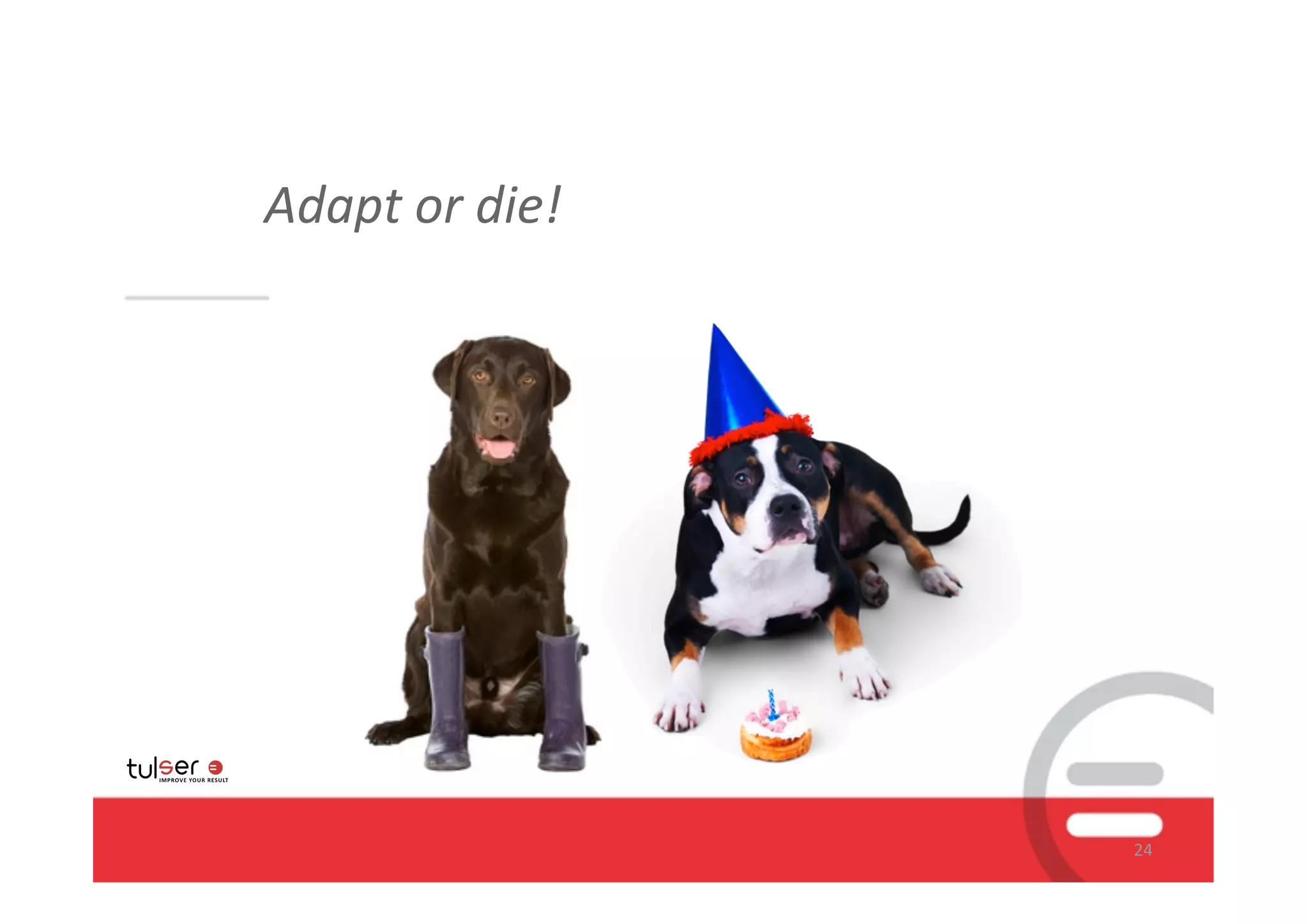 Adapt	
  or	
  die!




                      24
 