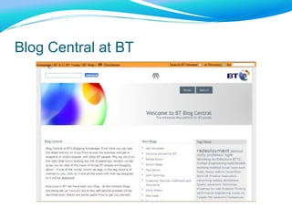 Blog Central at BT
 