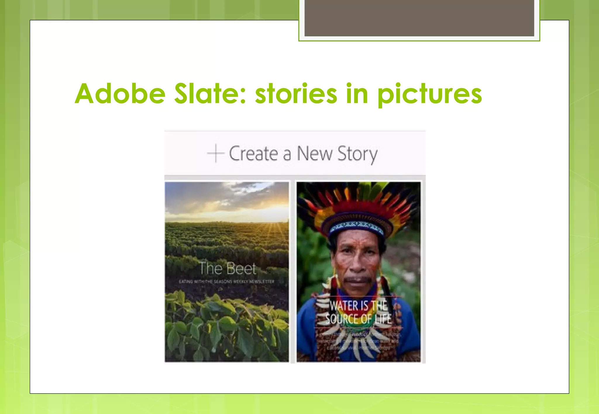 Adobe Slate: stories in pictures
 