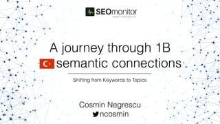 A journey through 1B
semantic connections
Shifting from Keywords to Topics
Cosmin Negrescu
ncosmin
 