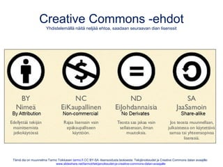 Tiedonhaku osana
sisällöntuotantoa
Dia on kopio Halavaaran & Lehtosen diasarjasta Digitaalista tarinankerrontaa iPadilla:
www.slideshare.net/juhapekkalehtonen5 (c). Tässä esityksessä tekijöiden luvalla.
 