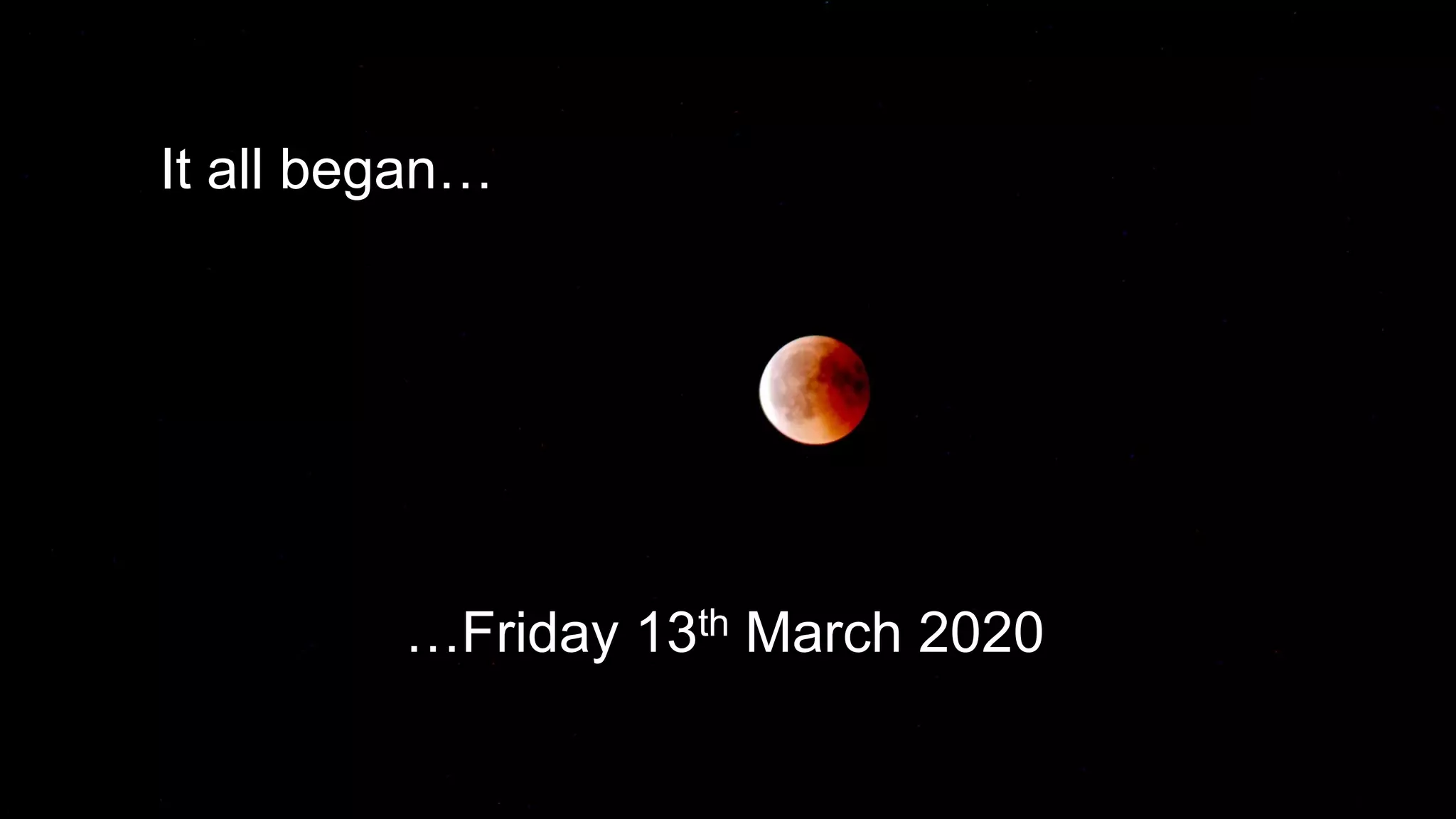 …Friday 13th March 2020
It all began…
 