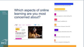 Which aspects of online
learning are you most
concerned about?
 