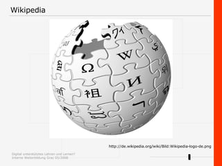 http://de.wikipedia.org/wiki/Bild:Wikipedia-logo-de.png Wikipedia 