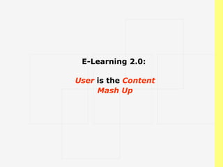 E-Learning 2.0:  User   is the   Content Mash Up 