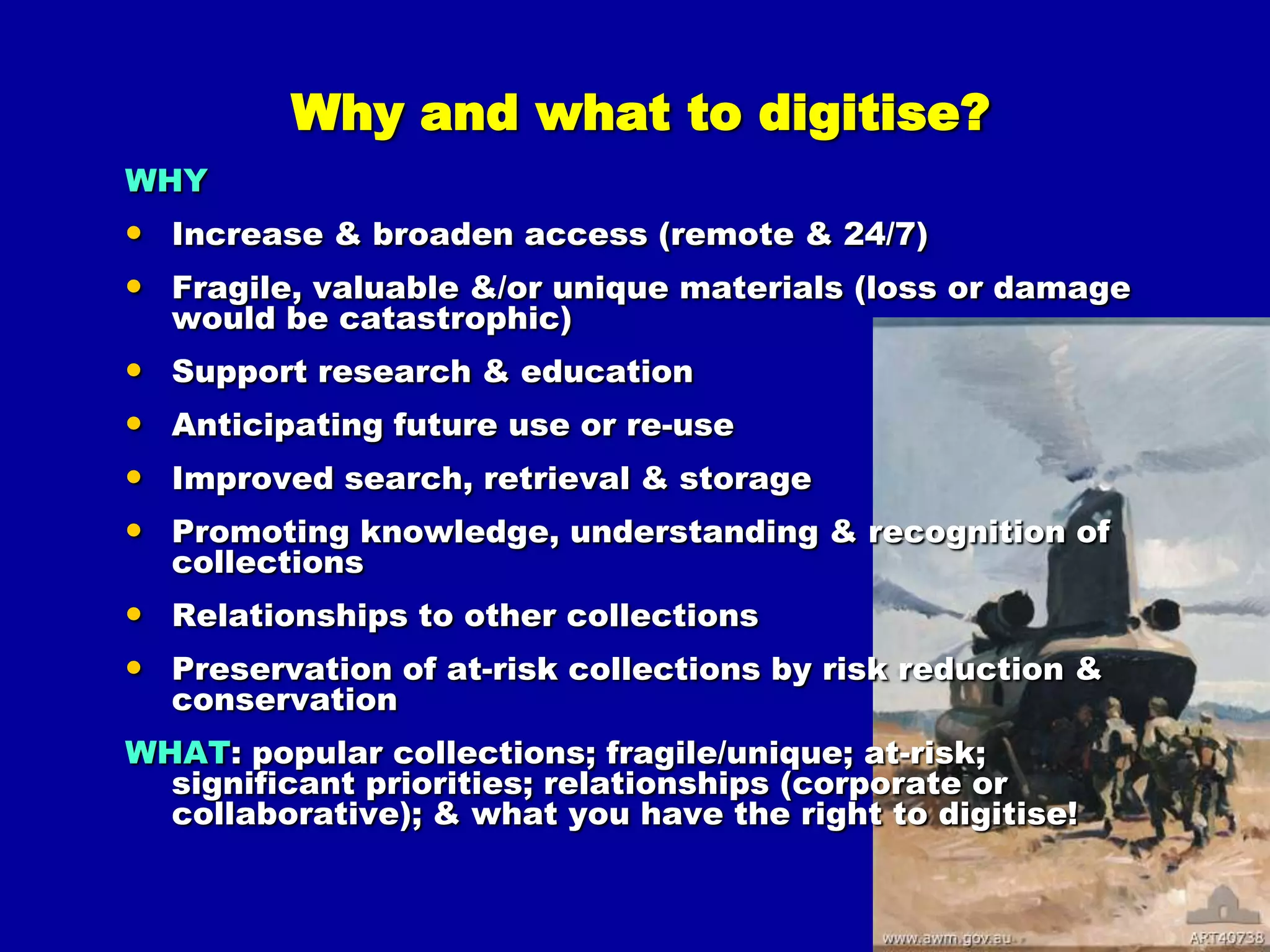 Pressure for online access & pressures on real storage spaceI’m not sure what these are, but they are important!Dynamism