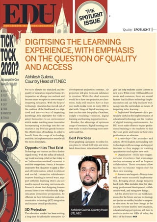 DIGITISING THE LEARNING EXPERIENCE, WITH EMPHASIS ON THE QUESTION OF QUALITY AND ACCESS