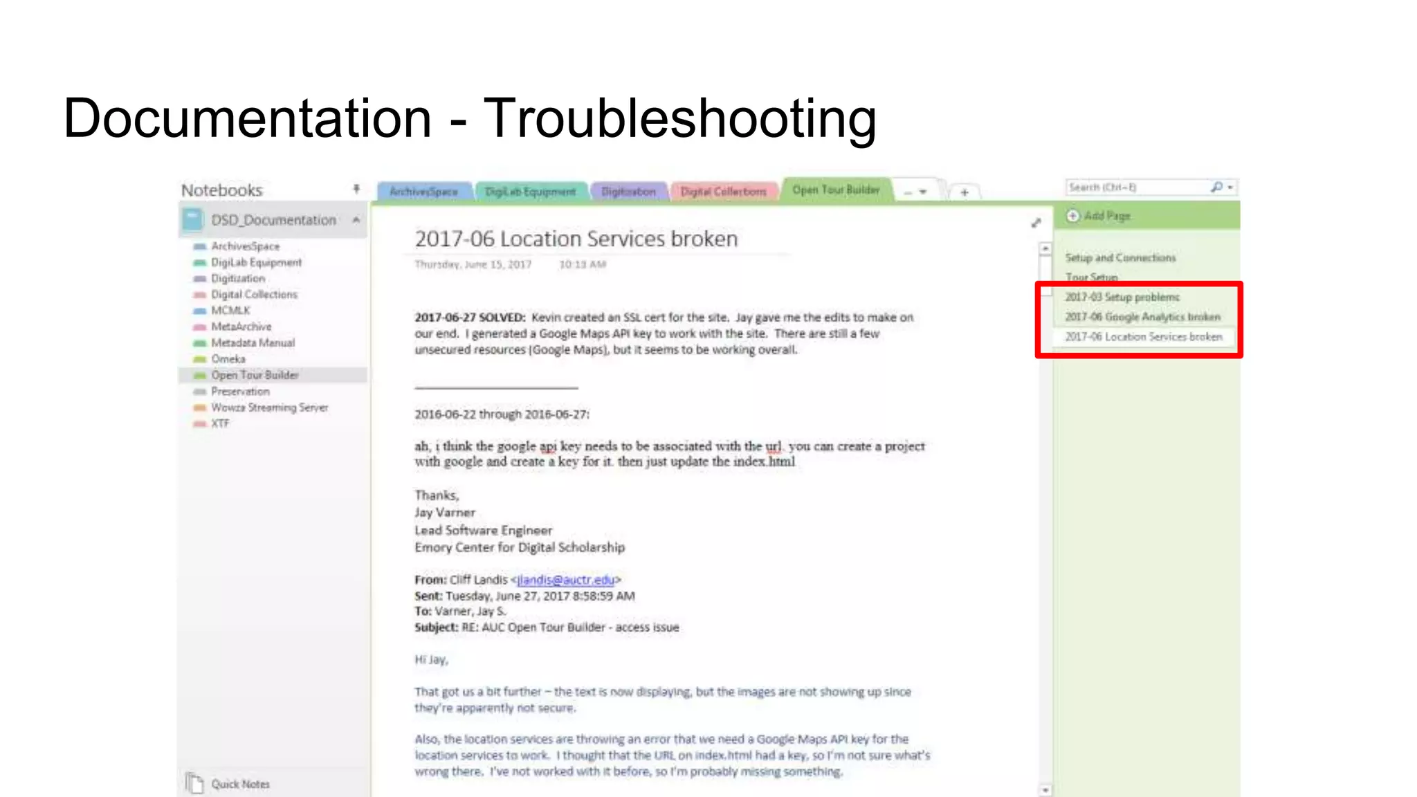 Documentation - Troubleshooting
 