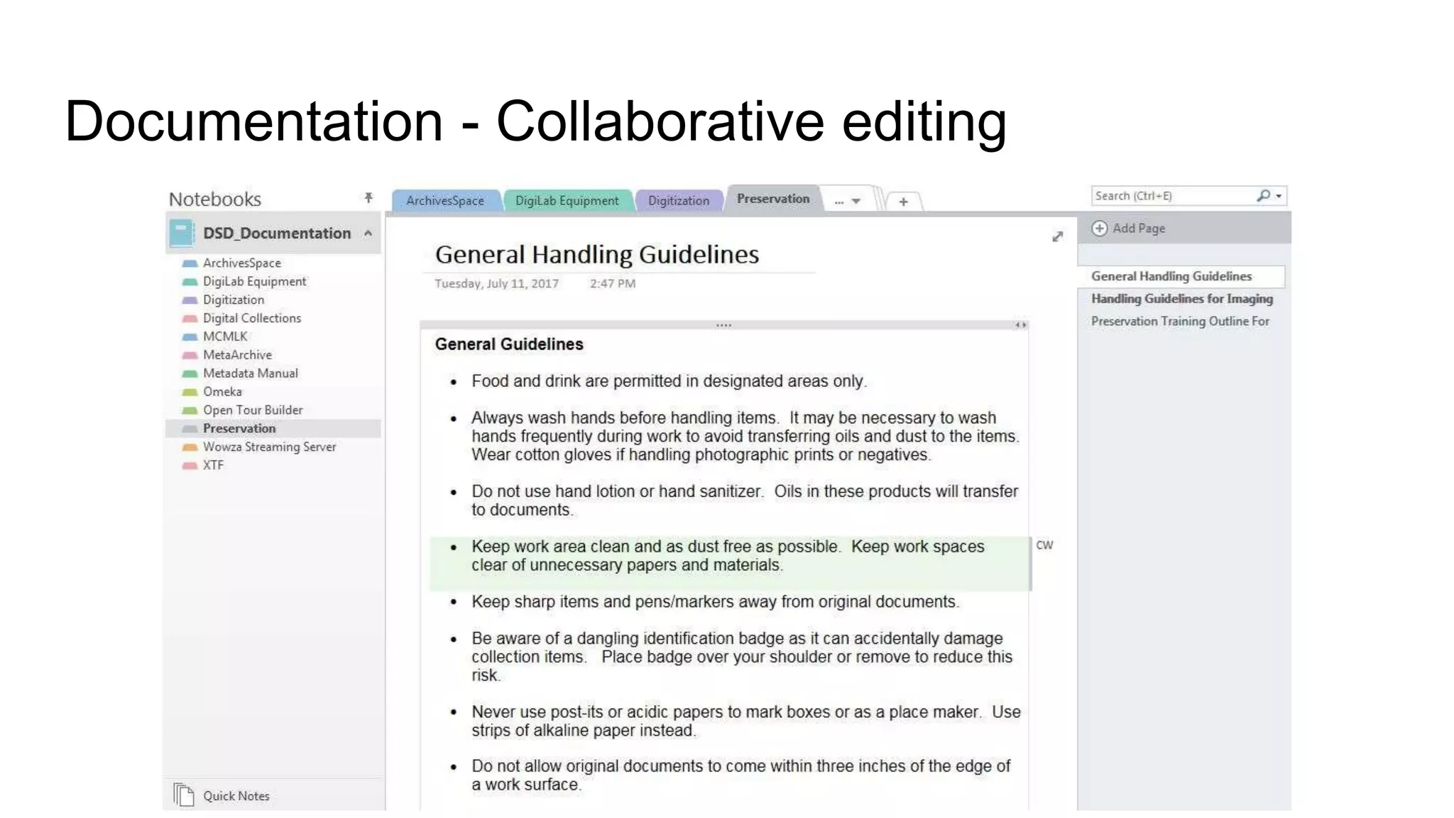 Documentation - Collaborative editing
 