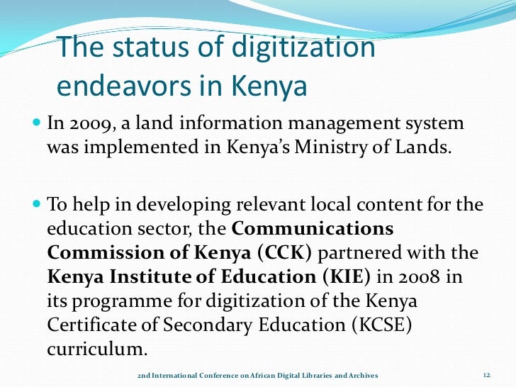kcse certificate sample Digitization presentation for (2) in kenya libraries