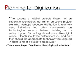 Digitization projects for libraries c samaniego | PDF