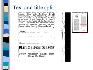 Text and title split: 