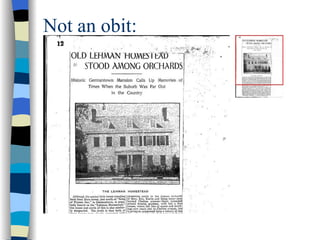Not an obit: 