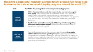 Designing a successful merchant payment loyalty program will hence need
to observe the traits of successful loyalty progra...