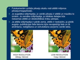 Digitālā attēla raksturlielumi | PPT