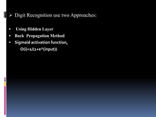Digit recognition using neural network | PPTX