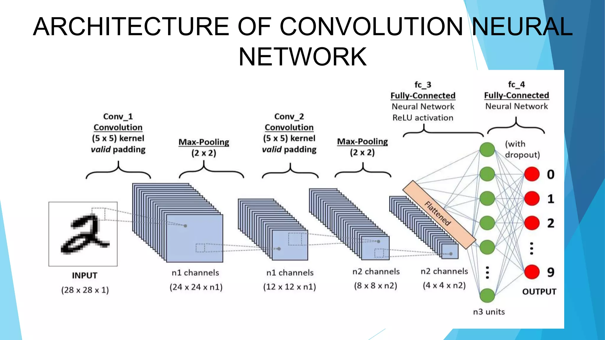 ARCHITECTURE OF CONVOLUTION NEURAL
NETWORK
 