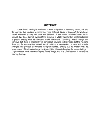 Digit recognition using mnist database | DOCX