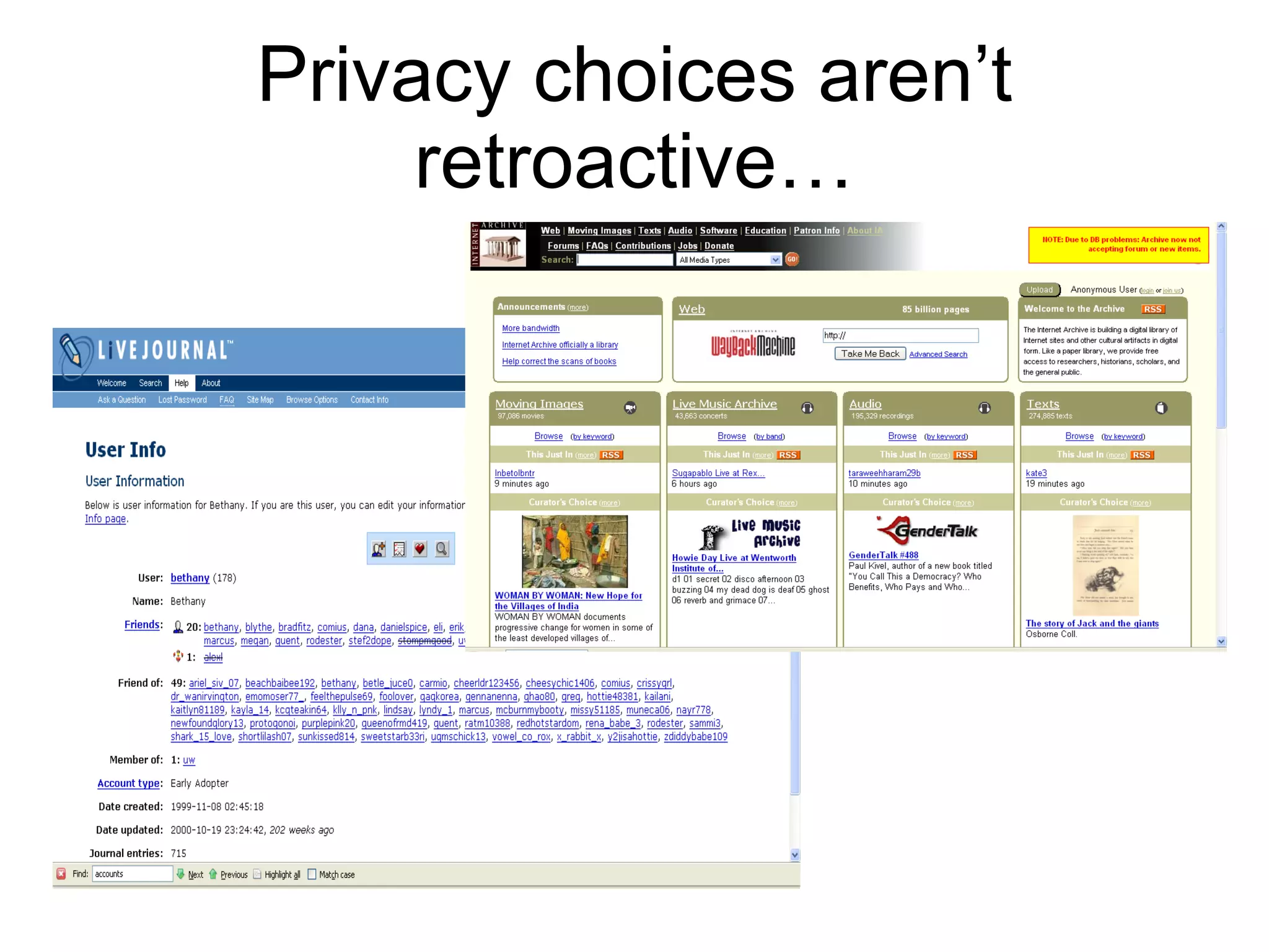 Privacy choices aren’t retroactive… 
