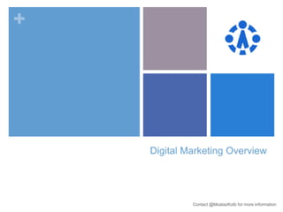 +
Contact @MoatazKotb for more information
Digital Marketing Overview
 