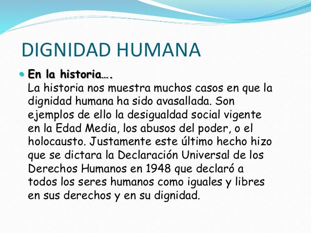 DIGNIDAD HUMANA