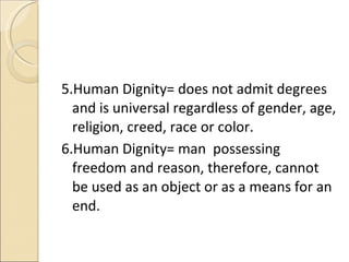 Dignity of the human person