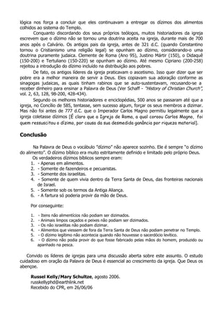 Dízimo não é Doutrinas Cristã