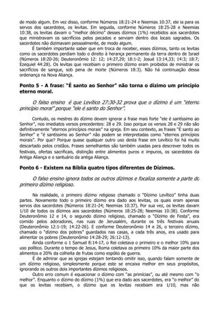 Dízimo não é Doutrinas Cristã