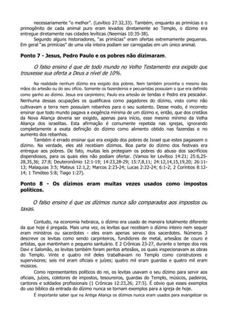 Dízimo não é Doutrinas Cristã