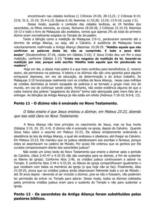 Dízimo não é Doutrinas Cristã