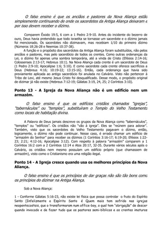 Dízimo não é Doutrinas Cristã