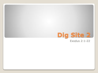 Dig Site 2
Exodus 2:1-22
 