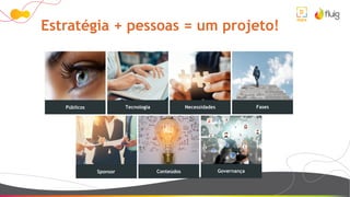 Estratégia + pessoas = um projeto!
Conteúdos GovernançaSponsor
Públicos Tecnologia Necessidades Fases
 