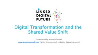 Digital Transformation and the
Shared Value Shift
Presentation by Akoulina Connell
www.akoulinaconnell.com Twitter: @akouconnell LinkedIn: @akoulinaconnell
 