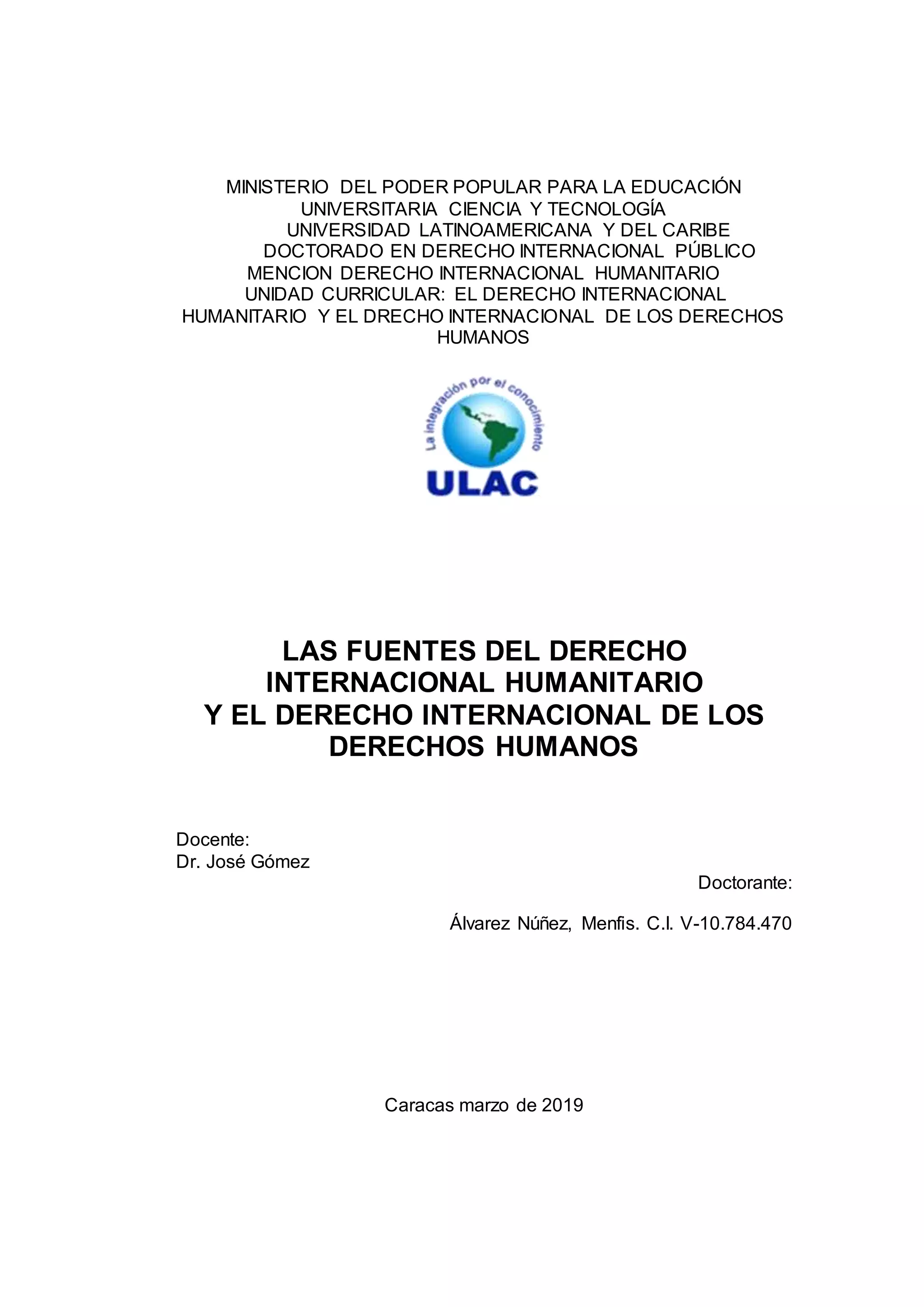 DERECHO INTERNACIONAL DE LOS DERECHOS HUMANOS Y DERECHO INTERNACIONAL ...