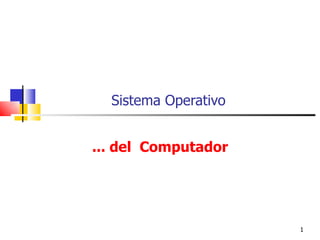 Sistema Operativo  ... del  Computador 