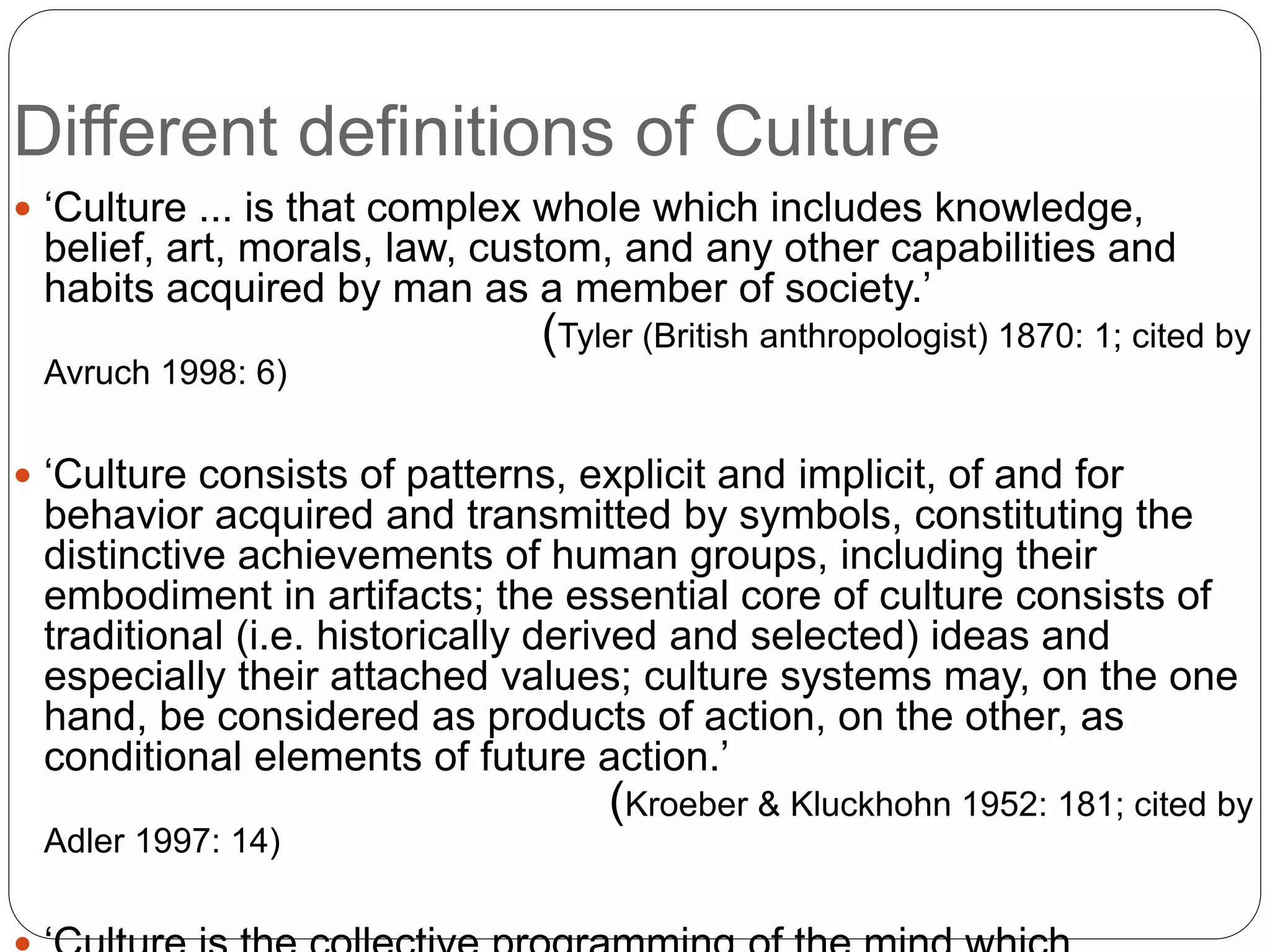 Diiferent approaches to culture | PPTX