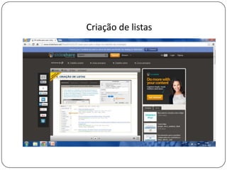 Criação de listas
 