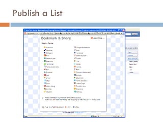 Publish a List 