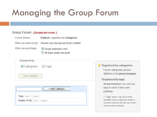 Managing the Group Forum 