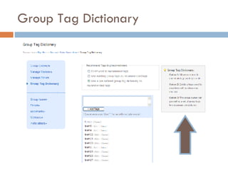 Group Tag Dictionary 