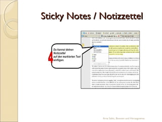 Sticky Notes / Notizzettel




               Arna Sabic, Bosnien und Herzegowina
 