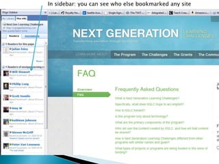In sidebar: you can see who else bookmarked any site
 