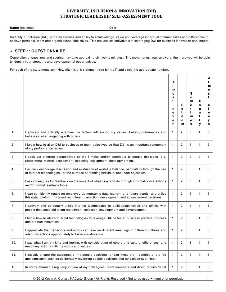Updated Diversity, Inclusion & Innovation Strategic Leadership Asse…