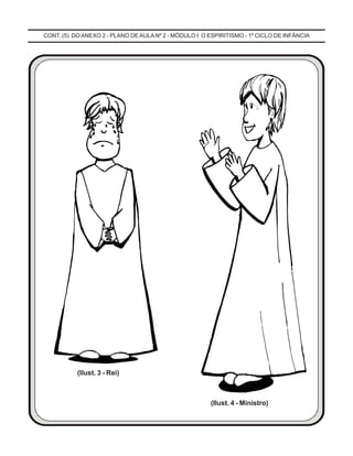 CONT. (5) DO ANEXO 2 - PLANO DE AULA Nº 2 - MÓDULO I: O ESPIRITISMO - 1º CICLO DE INFÂNCIA
(Ilust. 4 - Ministro)
(Ilust. 3 - Rei)
 