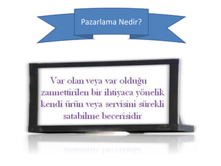 Pazarlama Nedir?

 