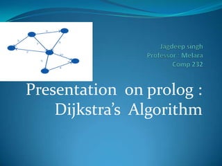 Presentation on prolog :
    Dijkstra’s Algorithm
 